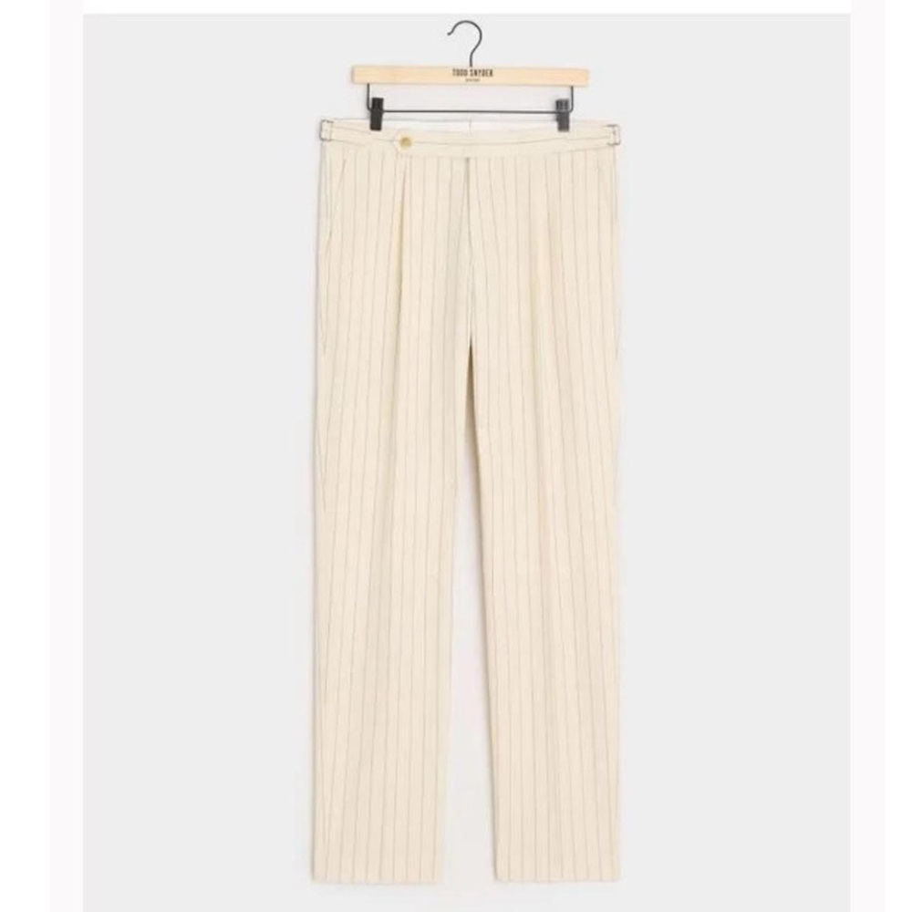 Todd Snyder Cream Pinstripe Pants